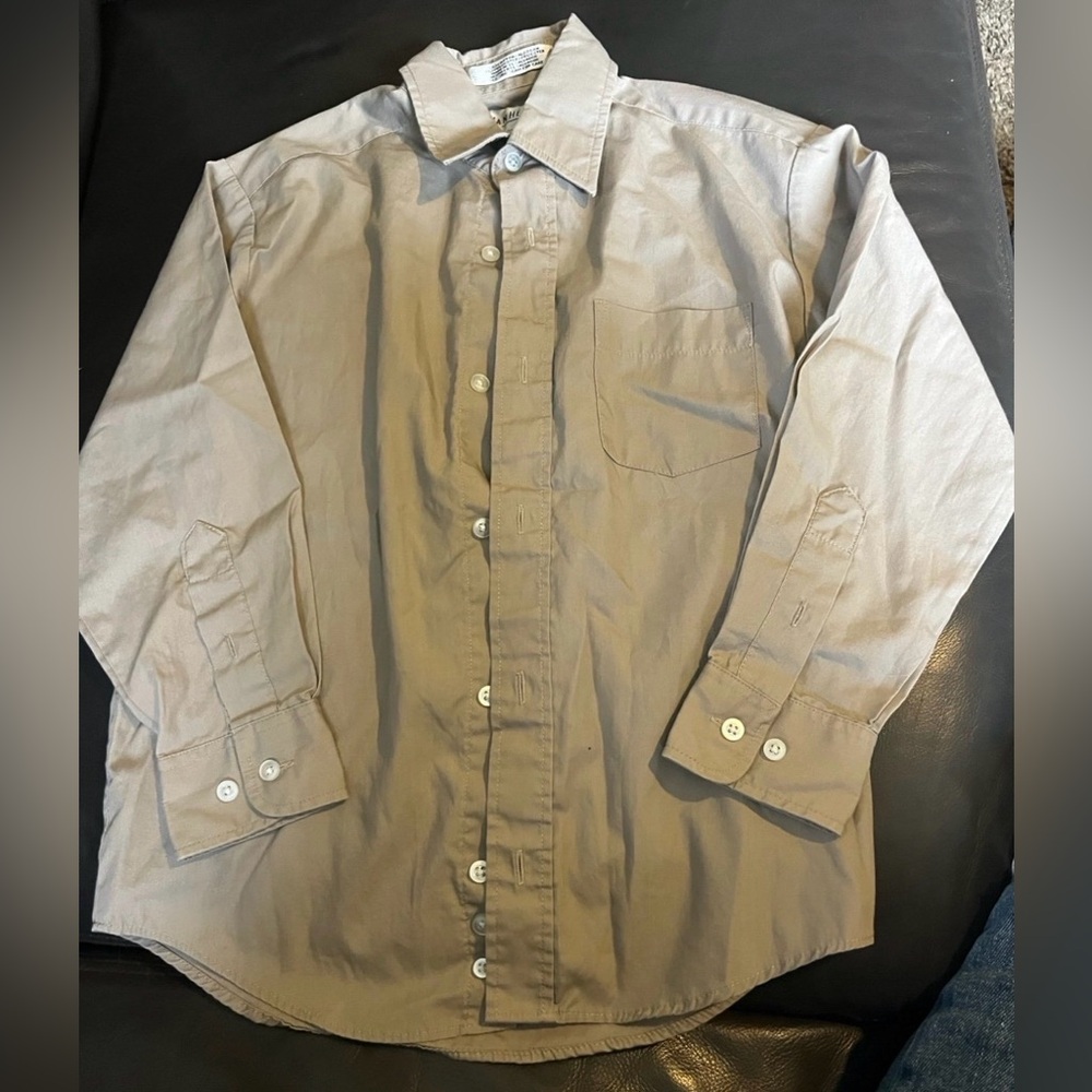 Van Heusen Kids Taupe Button-Down Shirt